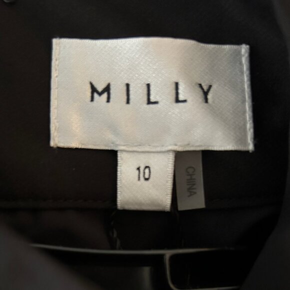 NWT Milly Rosemary Pleated Mock-Neck Chiffon Mini Dress - Picture 7 of 7